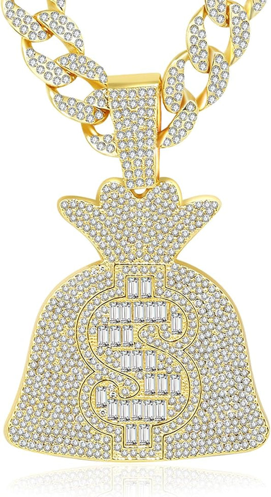 Dollar Bag Rhinestone Necklace
