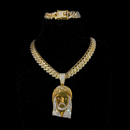 Jesus Christ Rhinestone Necklace