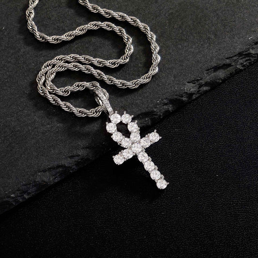 Hip Hop Cross Rhinestone Necklace