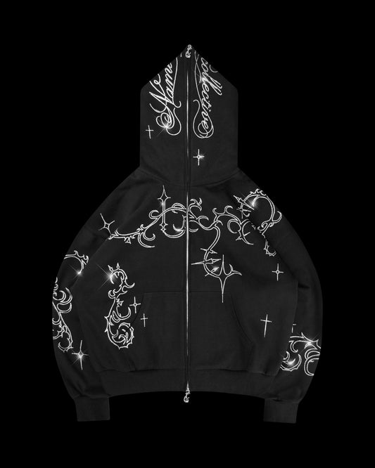 Eternal Rhinestone Zip Hoodie