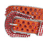 Red Rhinestone Belt With Orange Strap