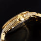 Luxury Gold Hip-Hop Quartz Watch with Faux Gemstones