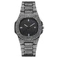 Men's Hip Hop Iced Out Quartz Watch with Stainless Steel Band