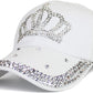 Crown Engraved Rhinestone Cap