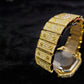 Iced-Out Men's Quartz Watch with CZ & Moissanite Stones