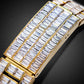 Luxury Gold Hip-Hop Quartz Watch with Faux Gemstones