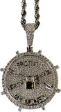 Protect My Money Words Round Pendent Rhinestone Necklace