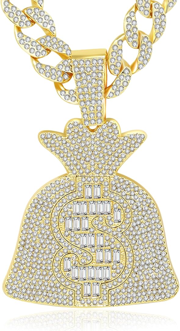 Dollar Bag Rhinestone Necklace