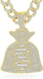 Dollar Bag Rhinestone Necklace