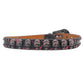 Skull Buckle Black Strap With Pink Crystal Studded Rhinestone Belt