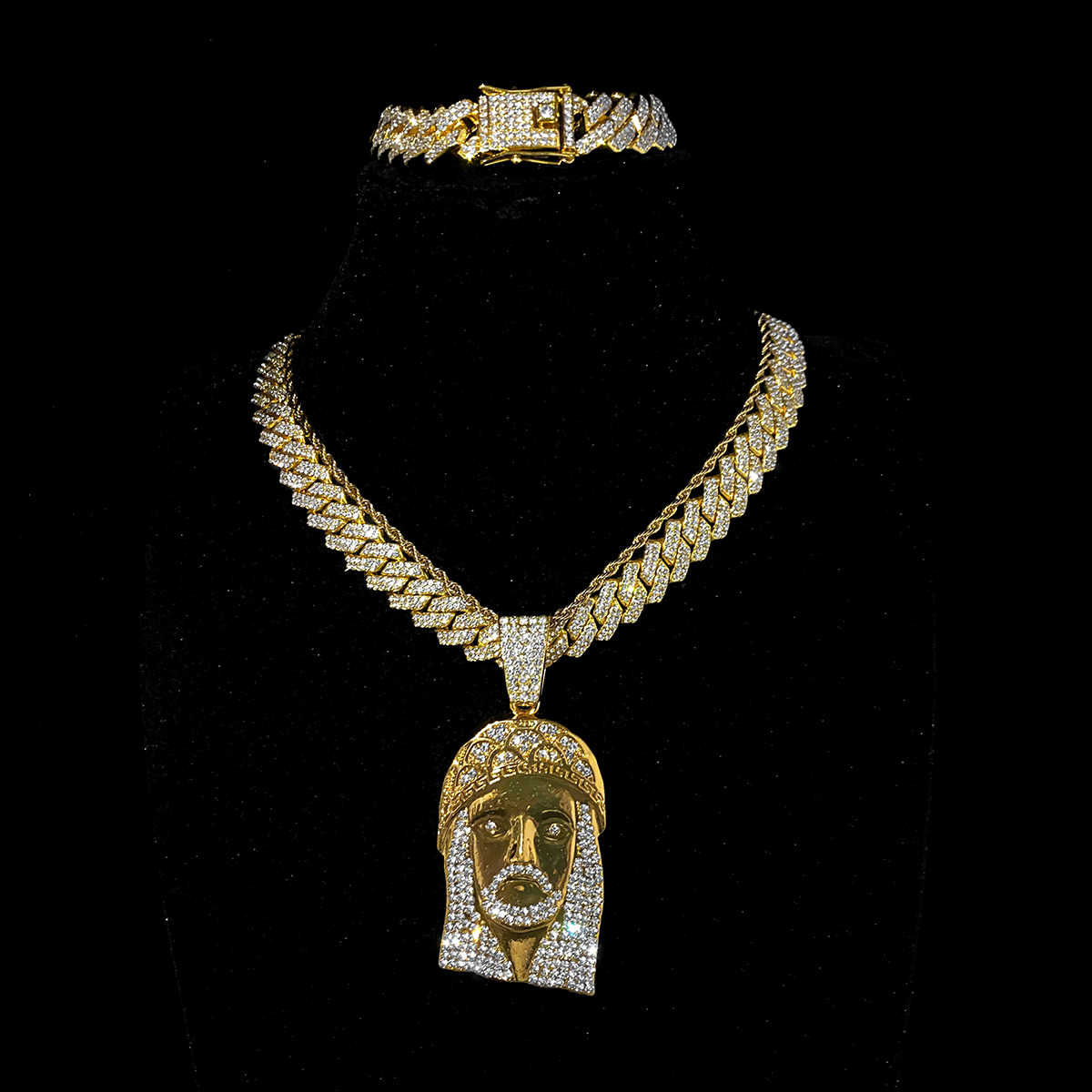 Jesus Christ Rhinestone Necklace