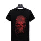 Hot Drill Skull Printed Rhinestone Shirt