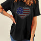 Heart Shape USA Flag Rhinestone Shirt