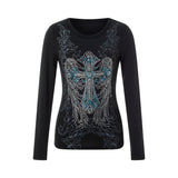 Cowboy Hat Printed Rhinestone Shirts