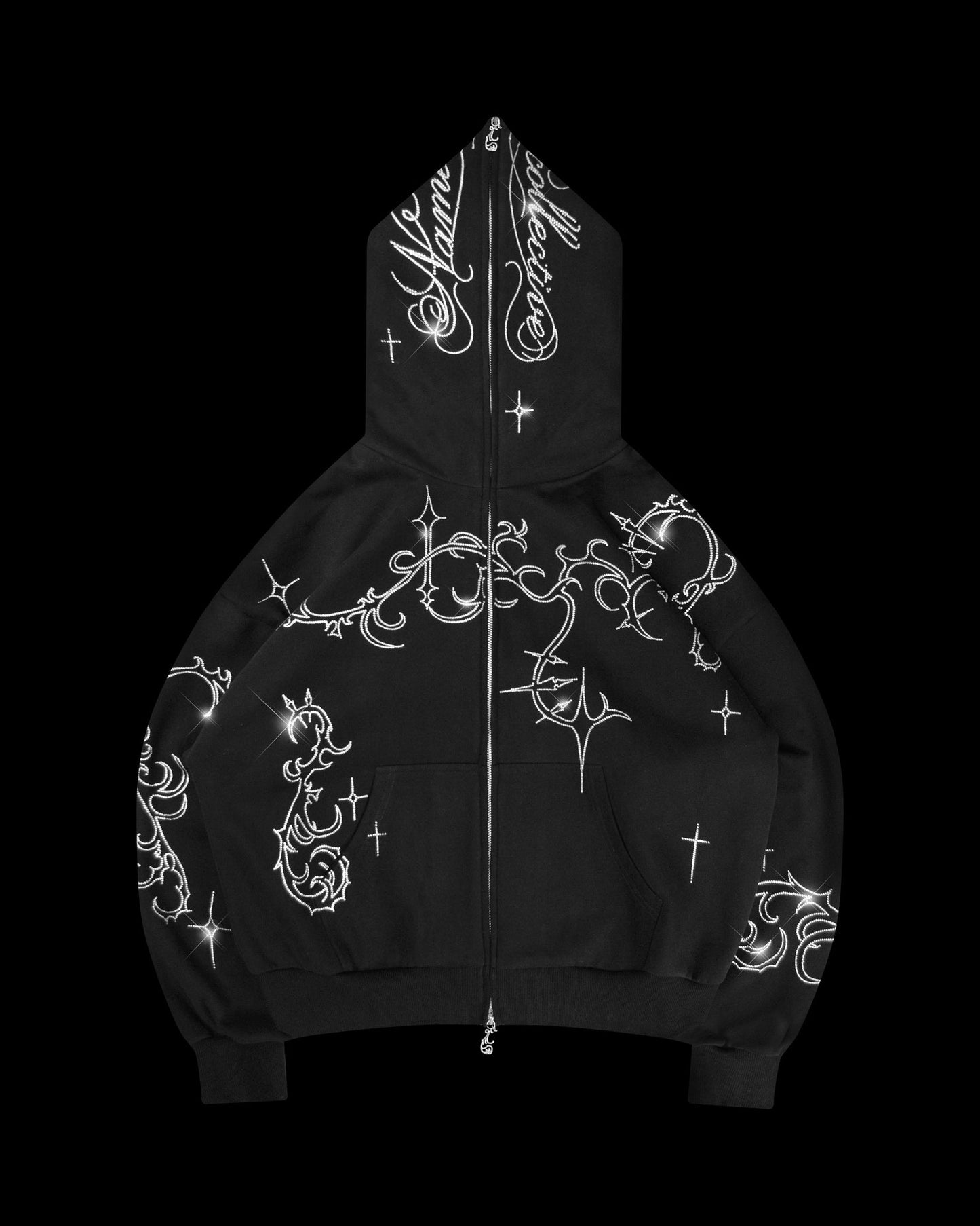 Eternal Rhinestone Zip Hoodie