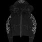 Feral Faux Fur Zip Rhinestone Hoodie