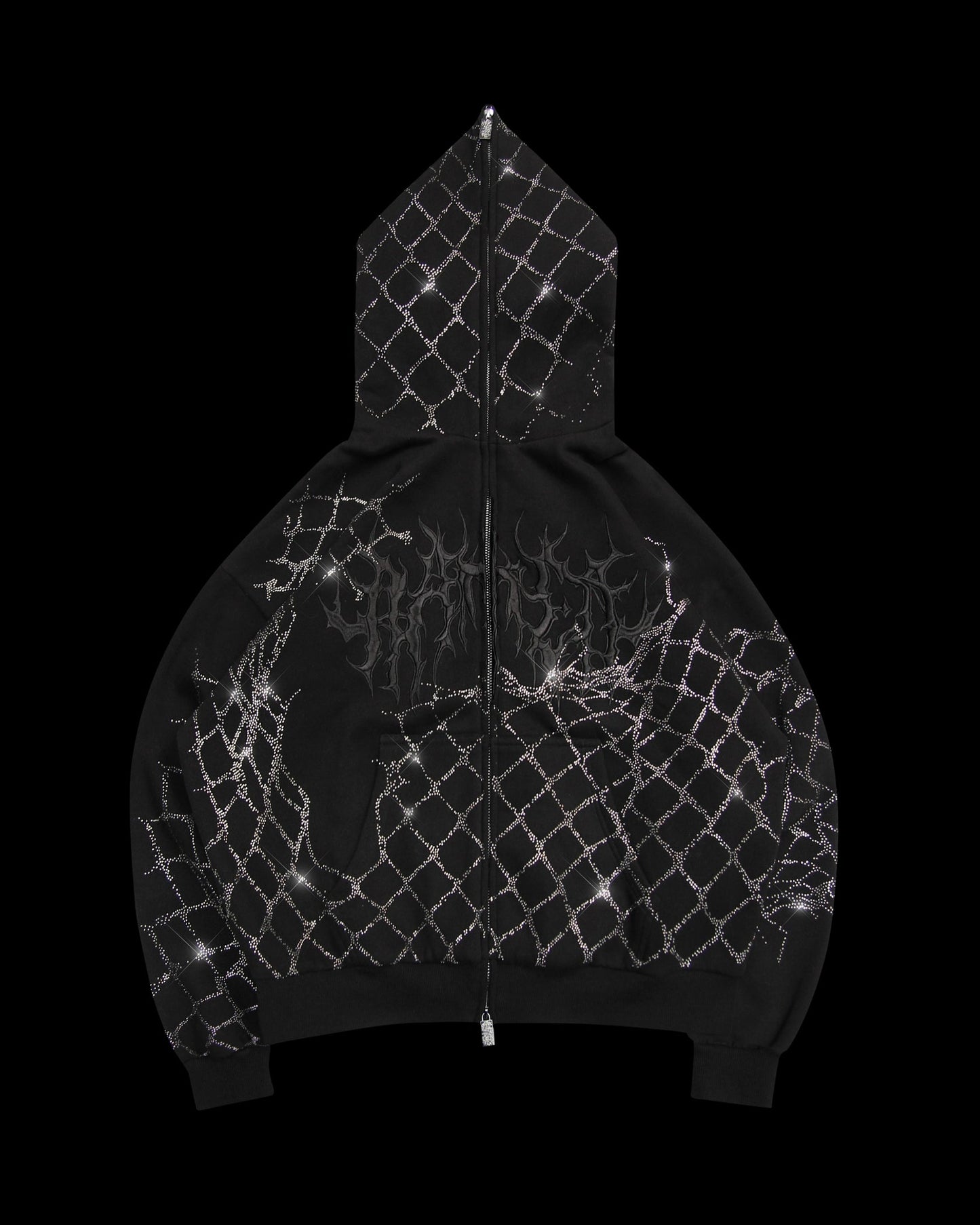 Ghost Rhinestone Zip Hoodie