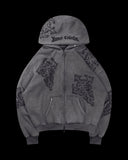 Vintage Sinner Studded Zip Hoodie